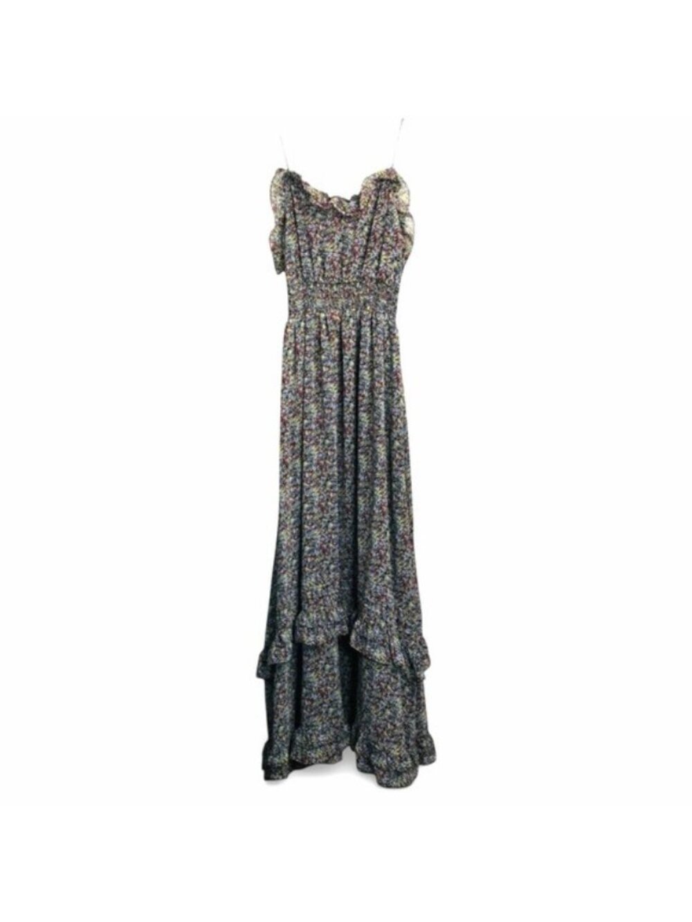 Patterson J. Kincaid Floral Maxi Dress Tiered Boho Size S